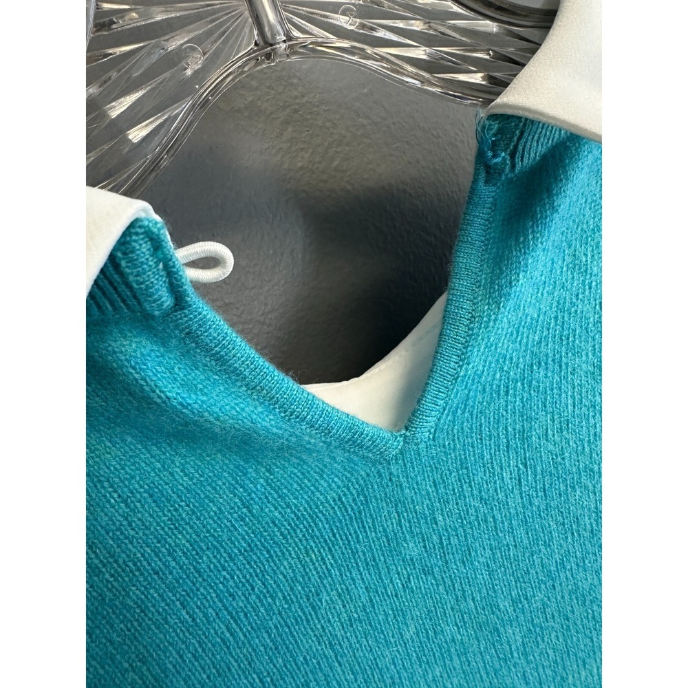 Charter Club Womens Cashmere Size S‎ Teal Sweater Embellished Layered Luxury NWT - Picture 9 of 9